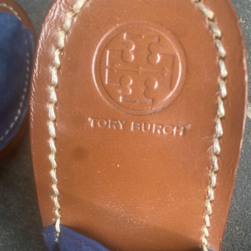 Tory Burch Blue Suede Heels - Picture 6 of 6